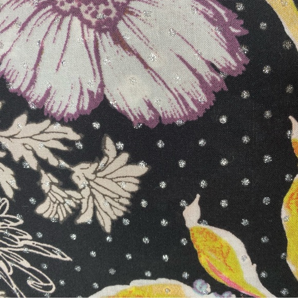 MAEVE Anthropologie Long Floral Button Down Blouse Specks of Silver Sz XS - Picture 9 of 11